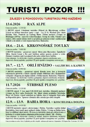 Obrázek ZÁJEZDY PRO TURISTY