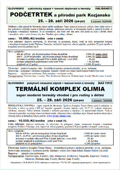 Obrázek PODČETRTEK a OLIMIA - leták